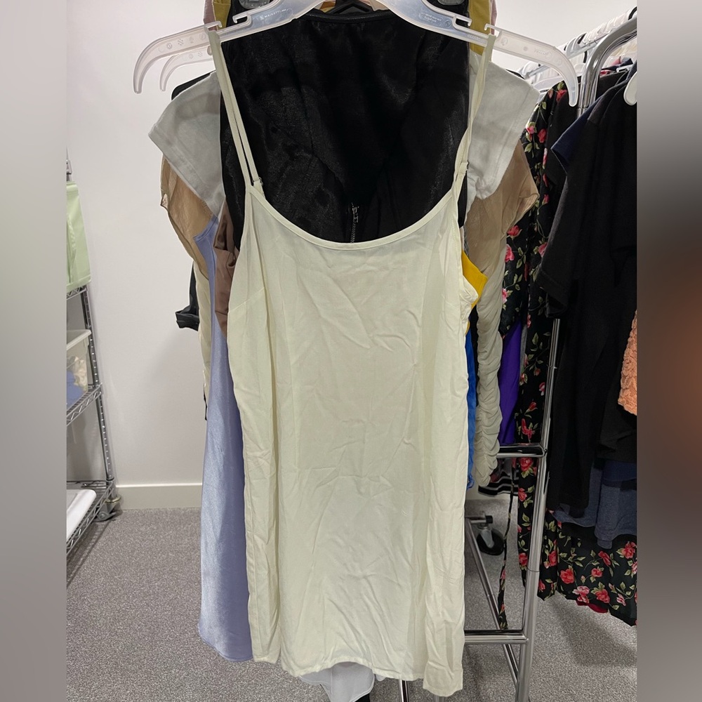 White Spaghetti Strap Flowy Top from Hollister